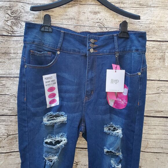 Between Us Distressed Skinny Ankle Hi Rise Jeans Size 20 NWT - Picture 2 of 14